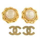 CHANEL - two pairs of earrings.