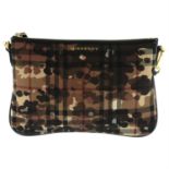 BURBERRY - a camouflage check canvas handbag.