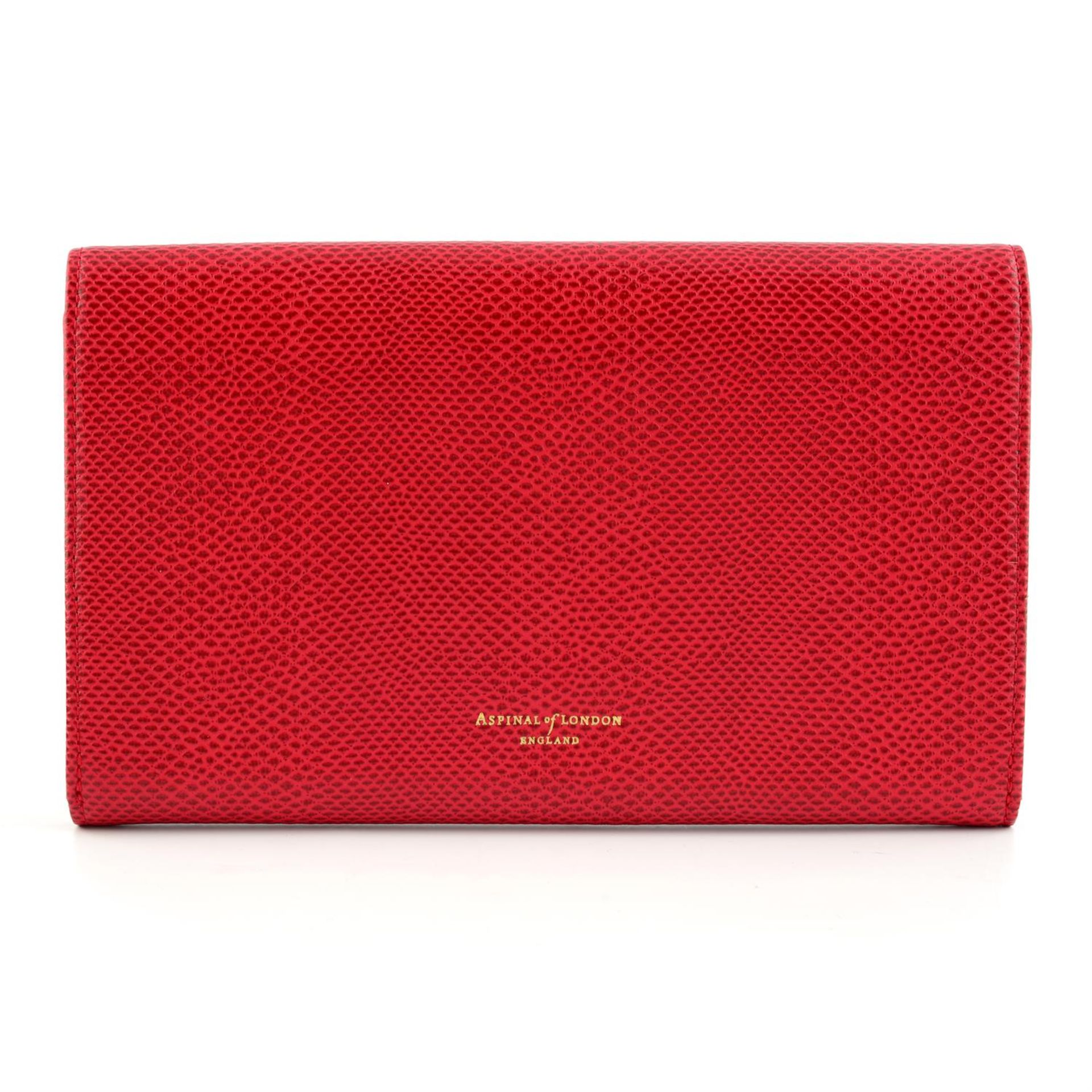 ASPINAL OF LONDON - a red embossed leather document holder. - Image 2 of 3