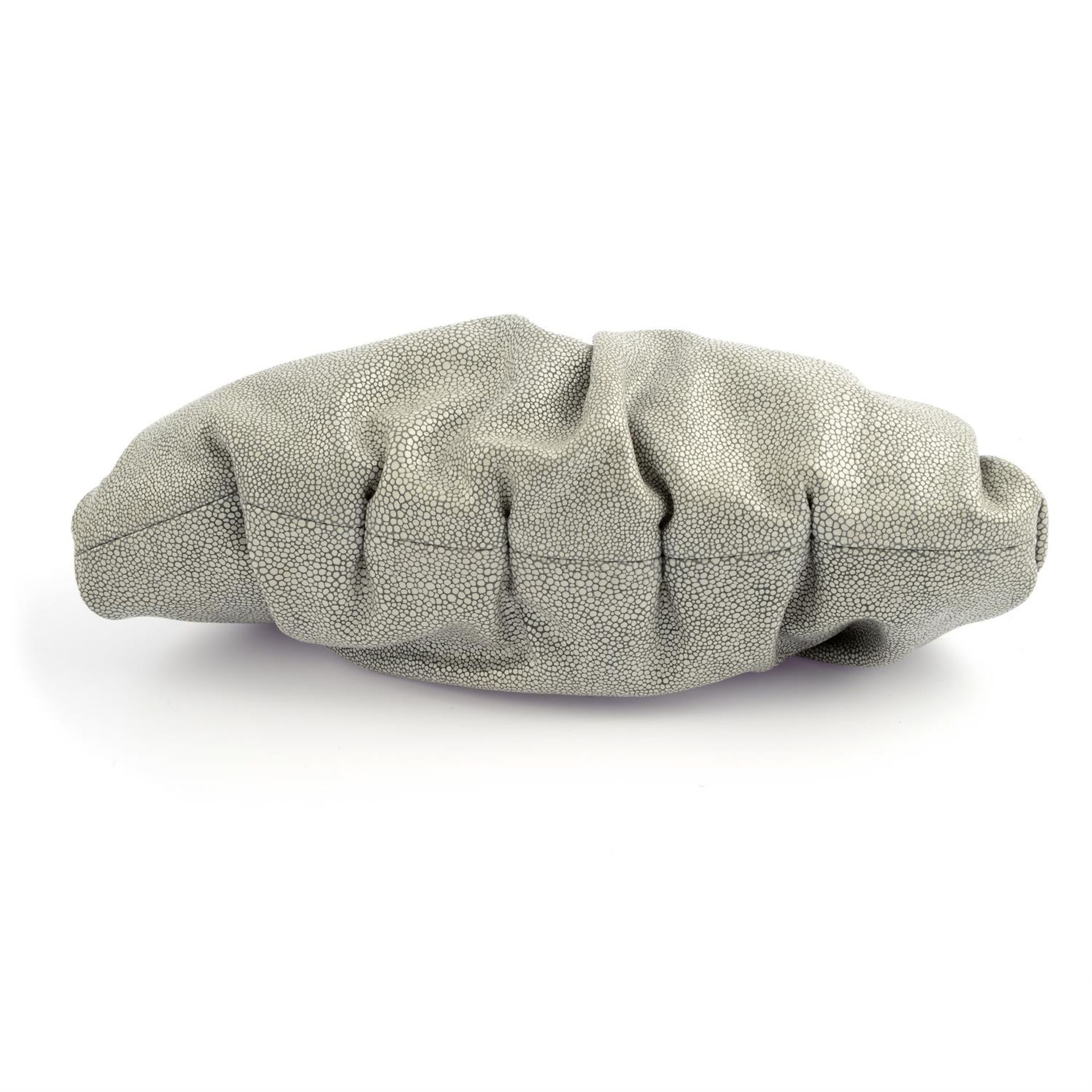 ARMANI - a grey imitation shagreen leather clutch. - Image 4 of 4