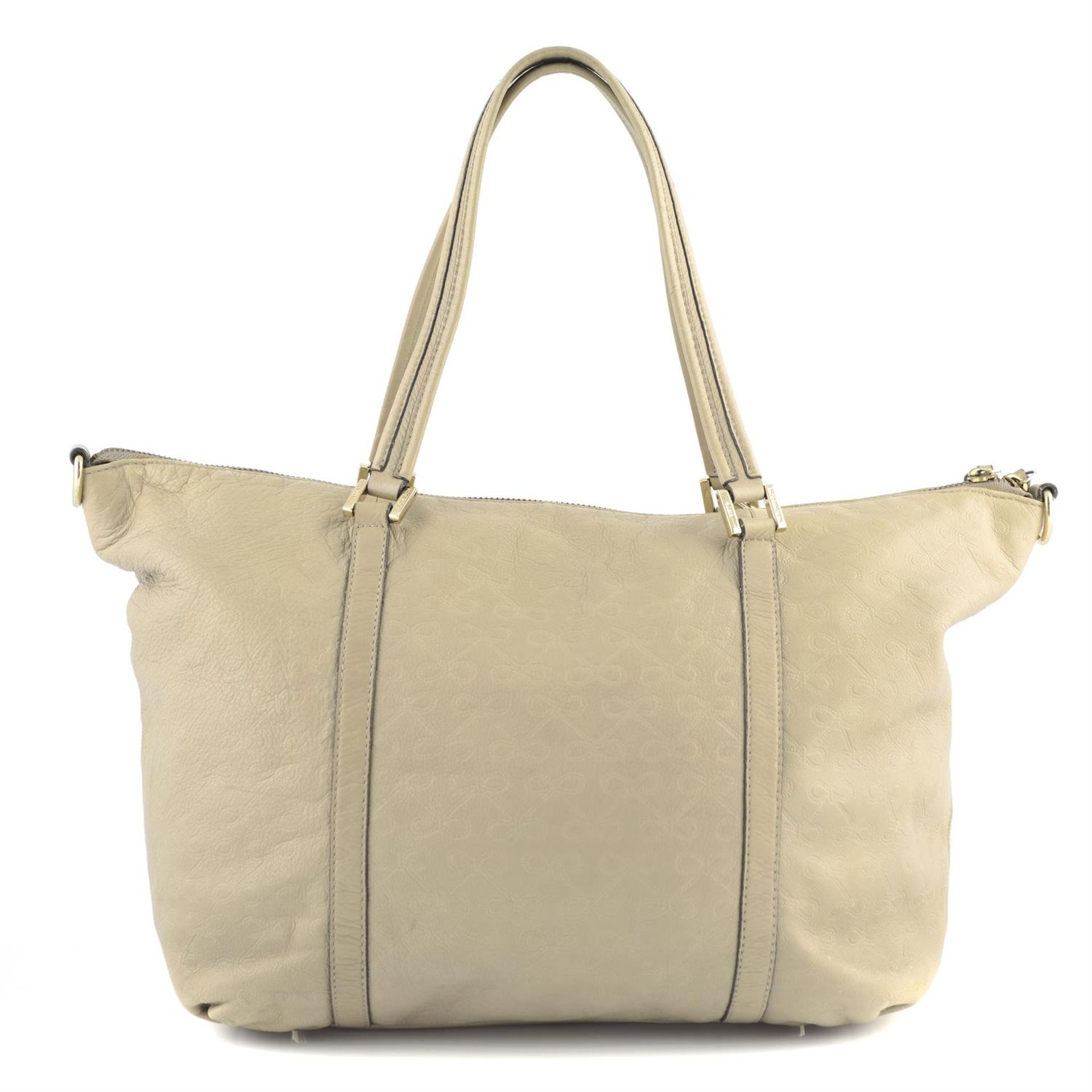 ANYA HINDMARCH - a beige embossed leather shoulder bag. - Image 2 of 5