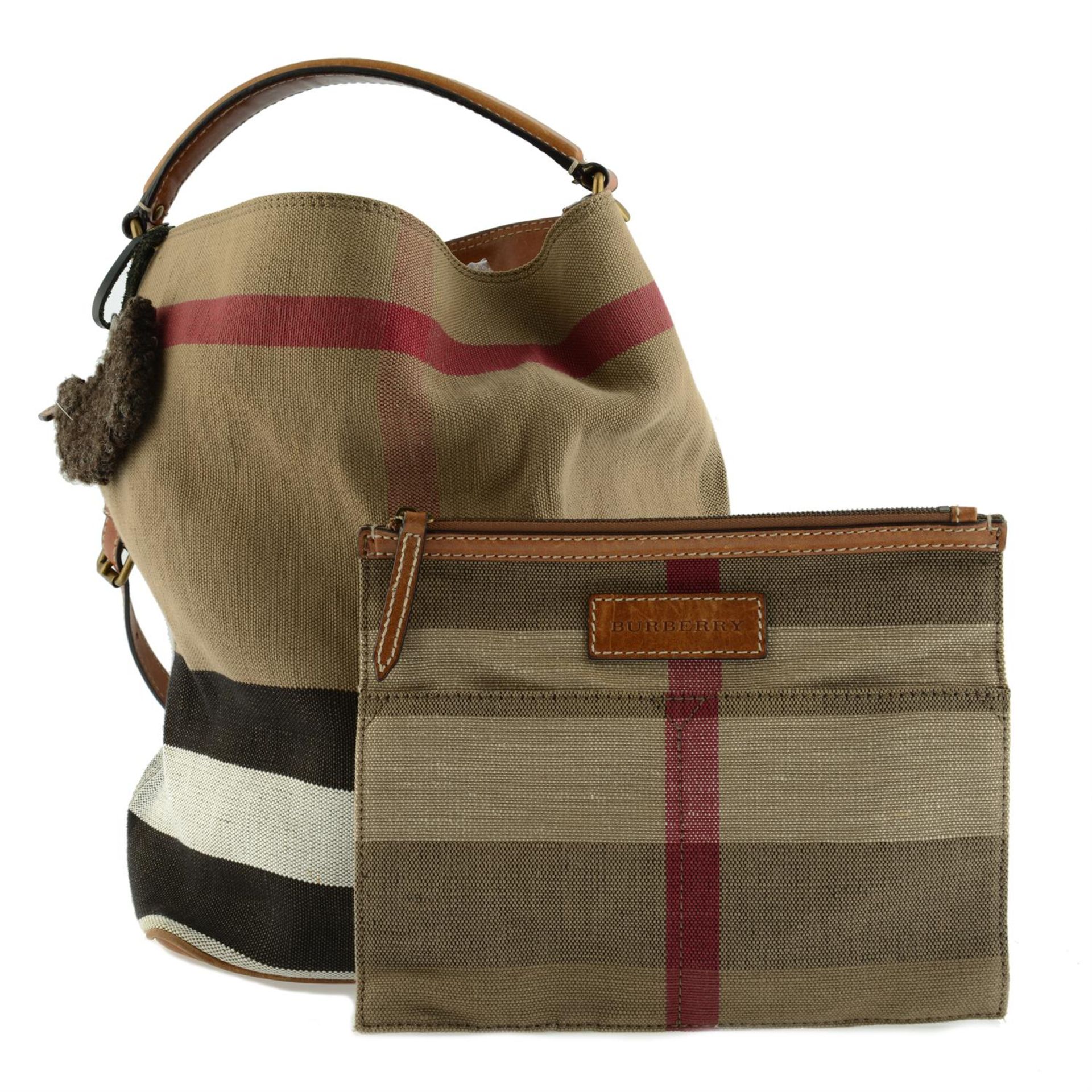 BURBERRY - a Nova check canvas shoulder bag. - Image 6 of 6