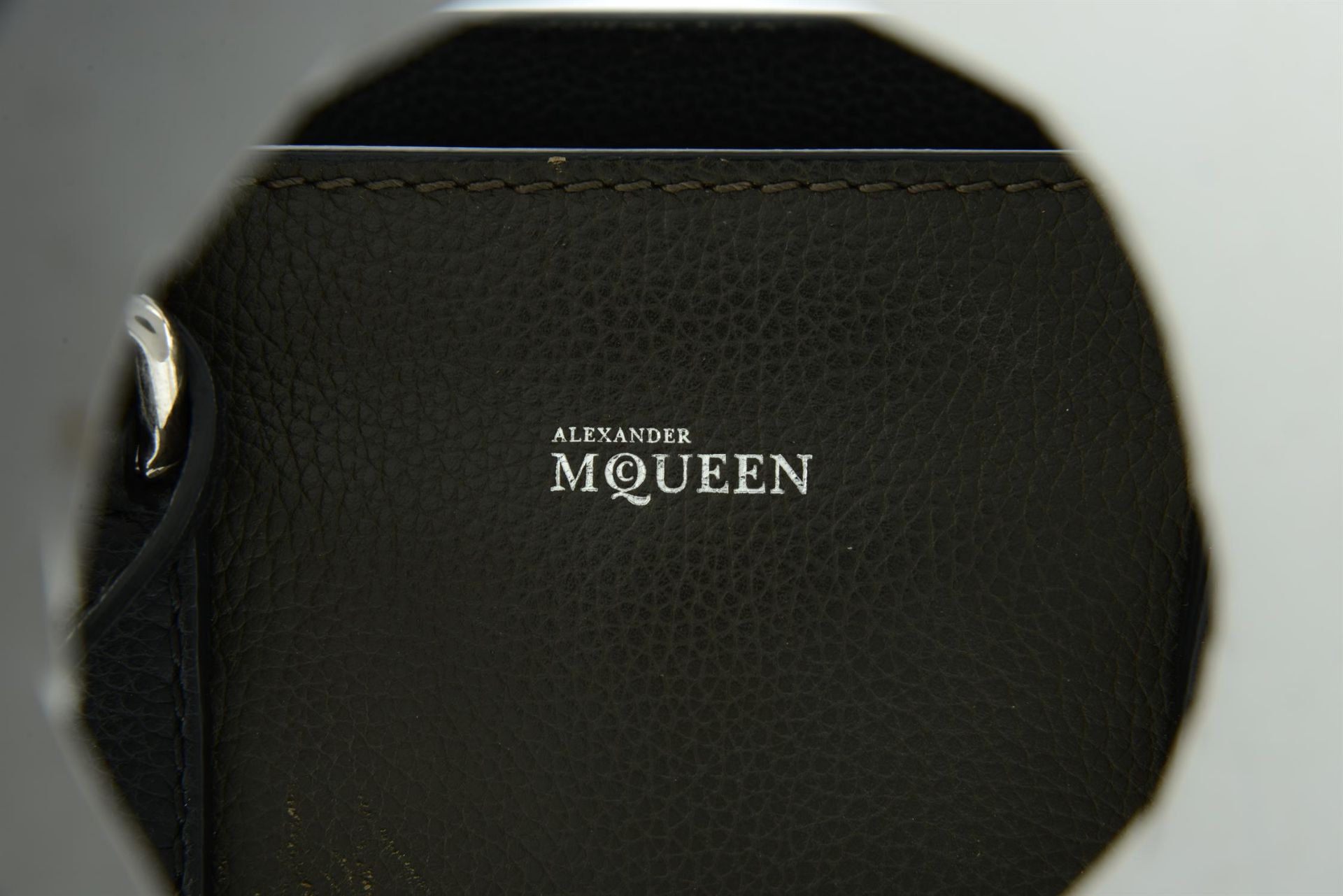 ALEXANDER MCQUEEN - a khaki and black leather handbag. - Image 6 of 6