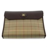 BURBERRY - a Nova check canvas clutch.