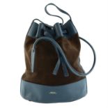 BALLY - a suede and leather bucket bag.