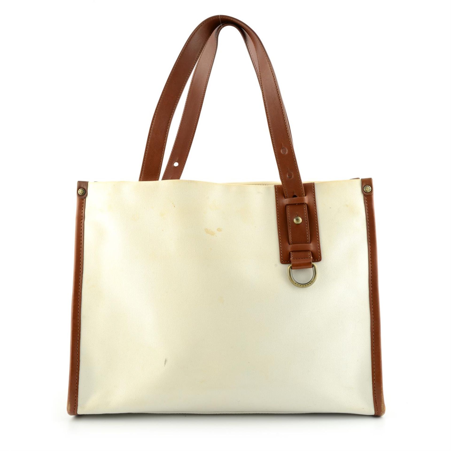 BURBERRY - a white canvas tote. - Image 2 of 5