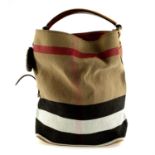 BURBERRY - a Nova check canvas shoulder bag.