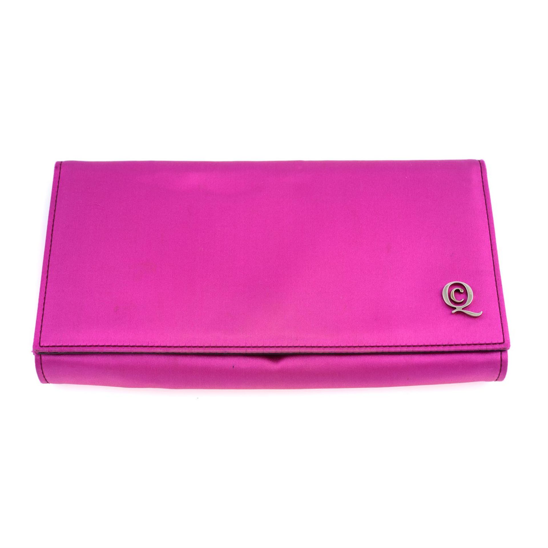 ALEXANDER MCQUEEN - a pink satin clutch bag.