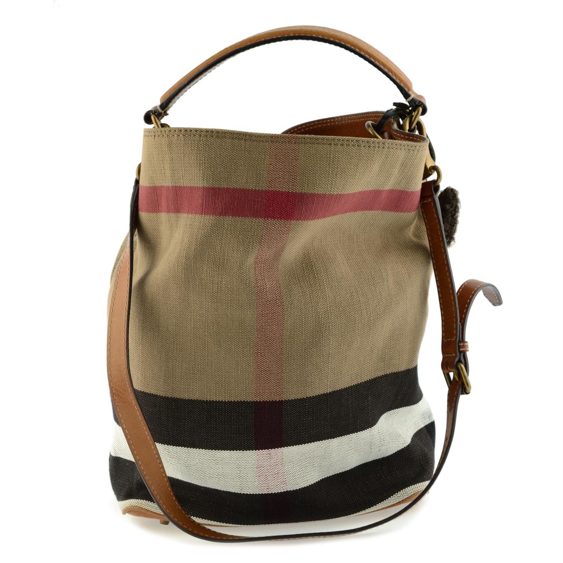 BURBERRY - a Nova check canvas shoulder bag. - Image 2 of 6