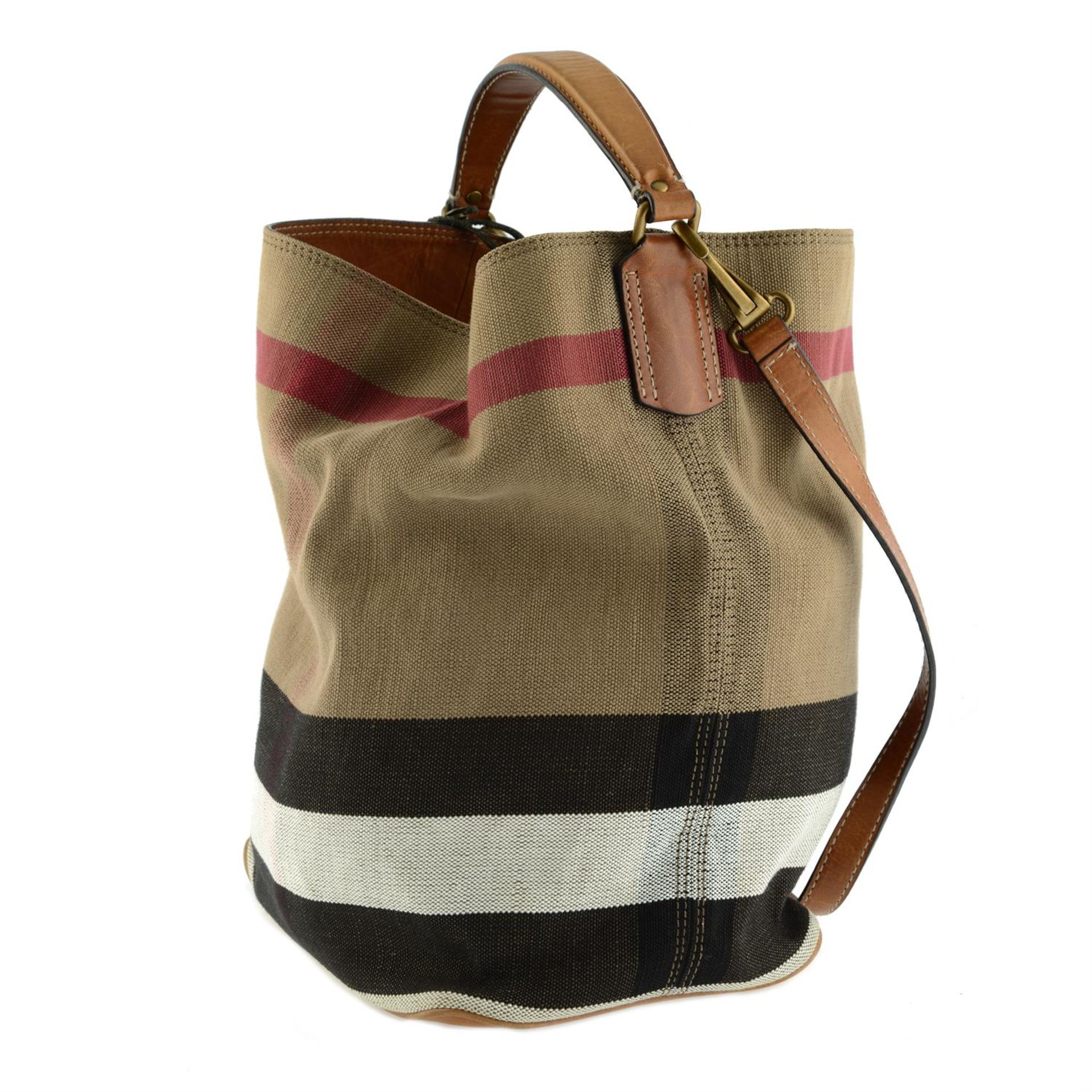 BURBERRY - a Nova check canvas shoulder bag. - Image 3 of 6