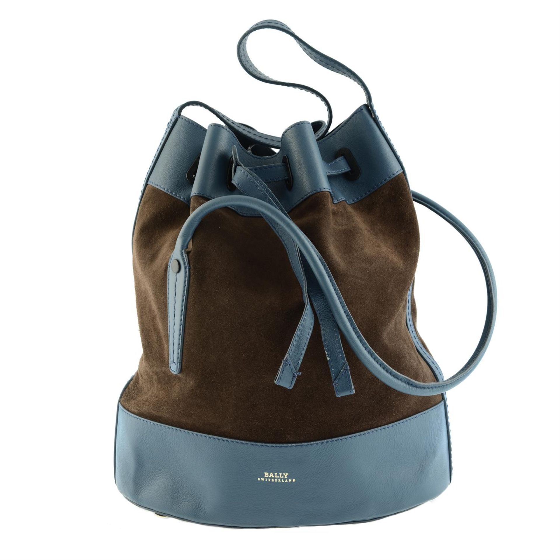 BALLY - a suede and leather bucket bag. - Image 2 of 5