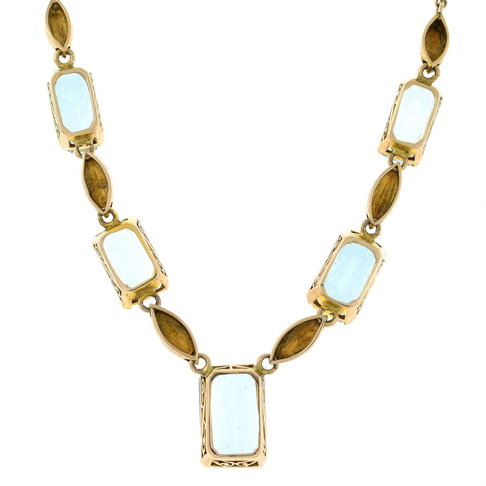 An aquamarine drop necklace. - Bild 4 aus 4