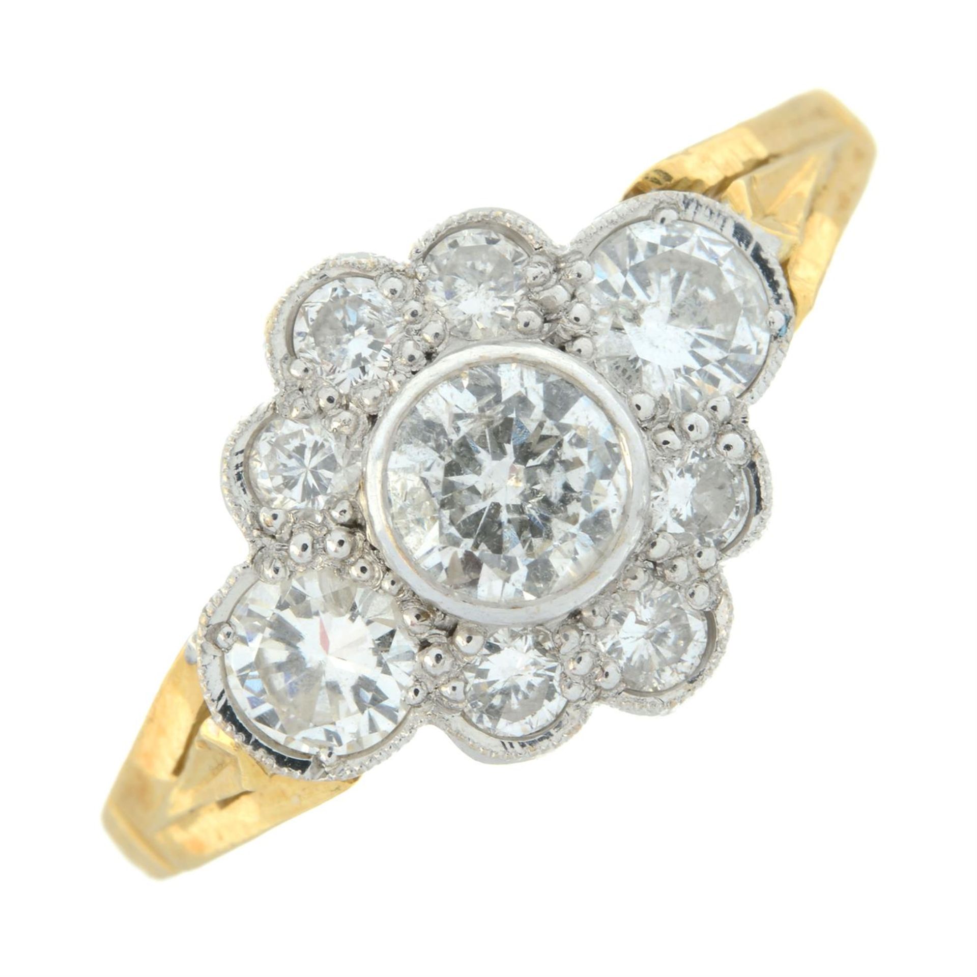 An 18ct gold brilliant-cut diamond cluster ring. - Image 2 of 5