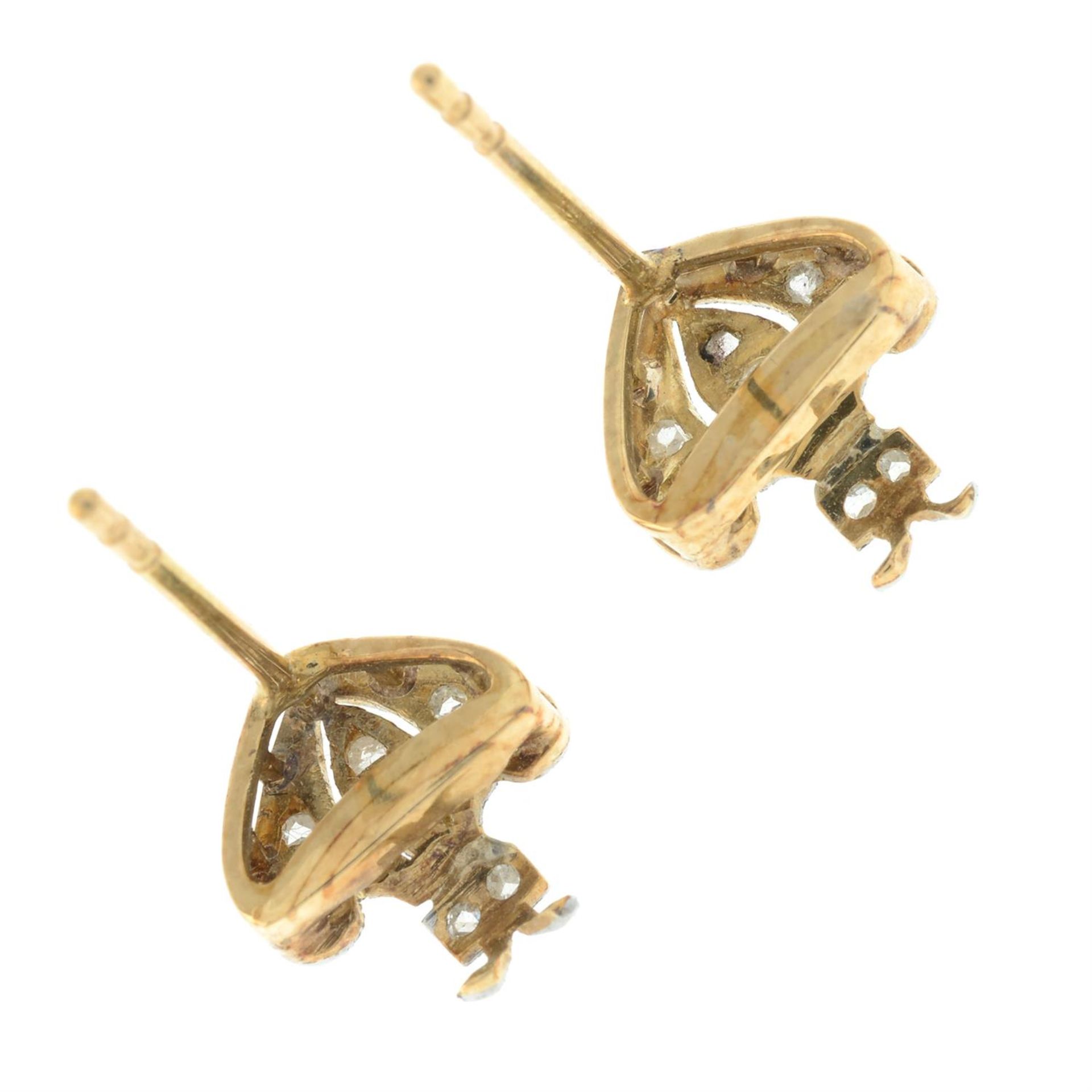 A pair of platinum and gold rose-cut diamond stylised insect earrings. - Image 4 of 5