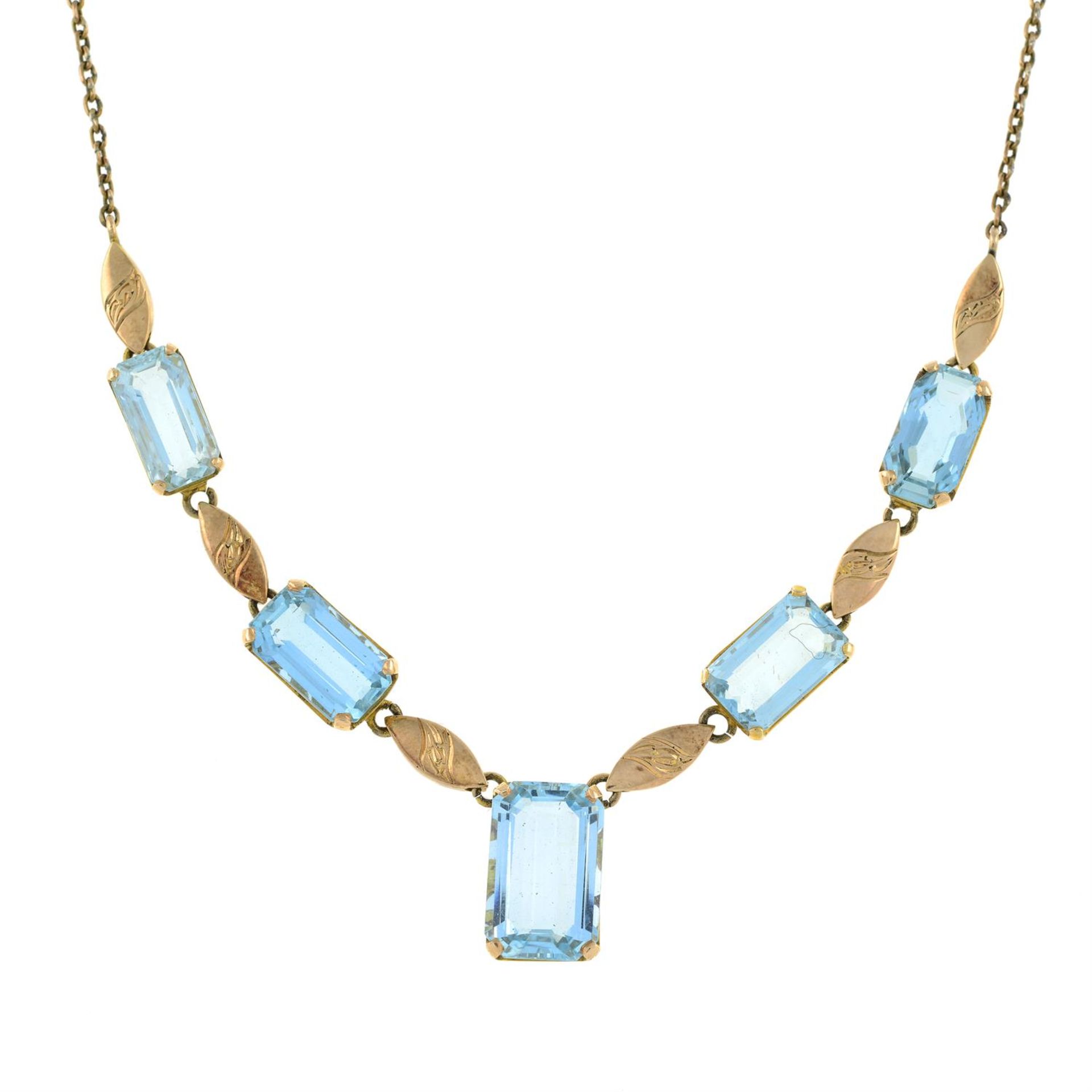 An aquamarine drop necklace. - Bild 2 aus 4