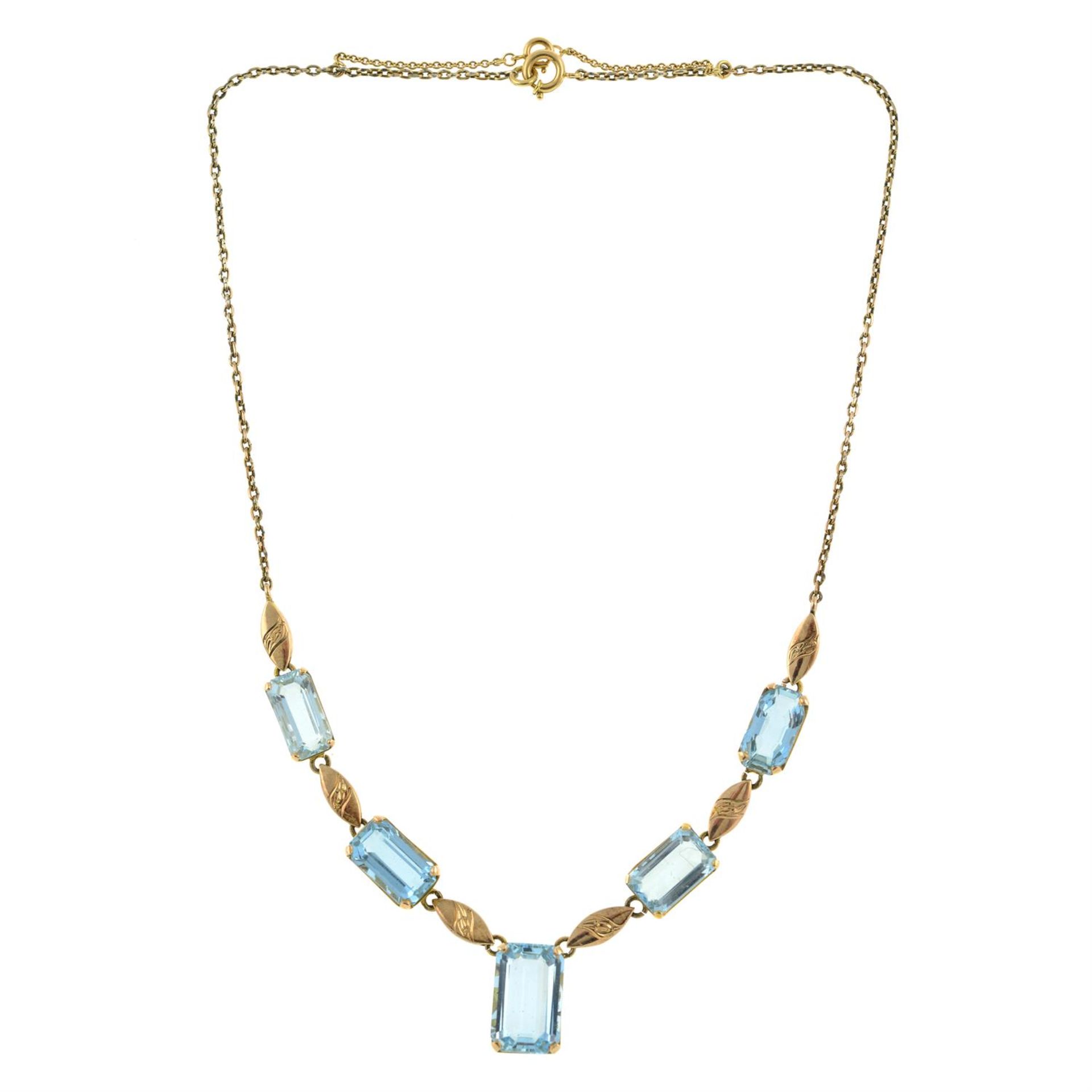 An aquamarine drop necklace. - Bild 3 aus 4