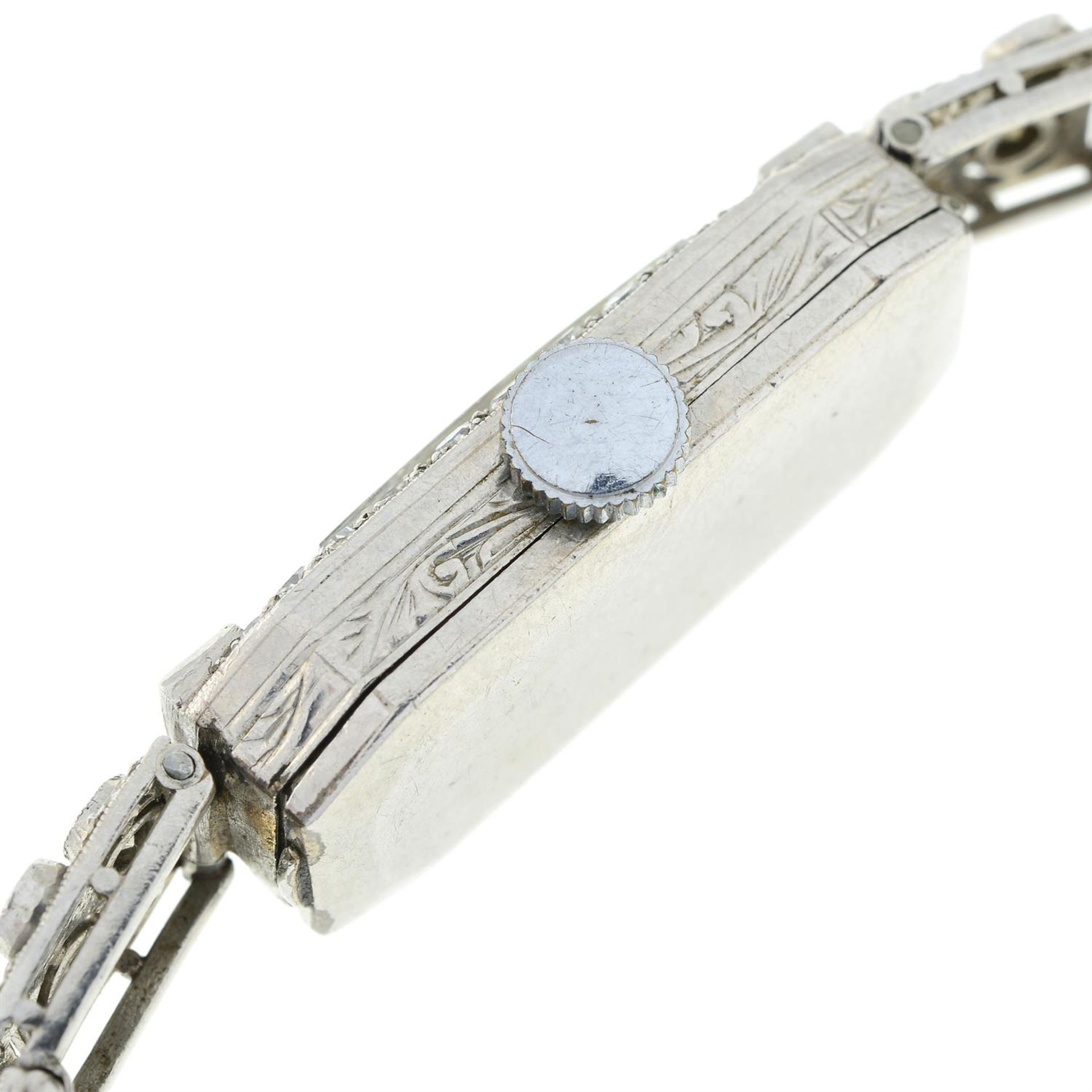 An Art Deco platinum vari-cut diamond watch. - Image 4 of 4