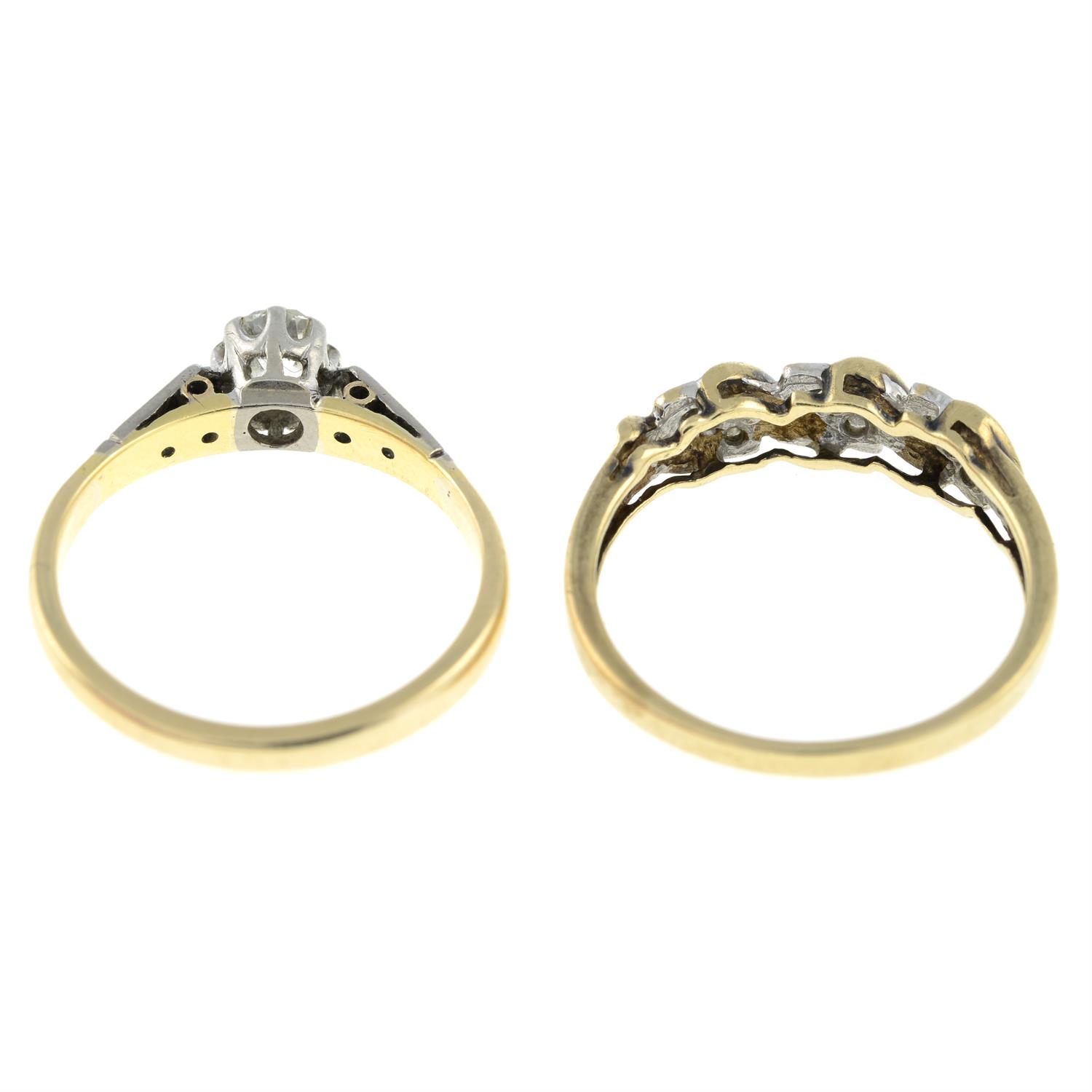 Two diamond rings. - Image 2 of 2