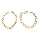 Two 9ct gold bracelets.