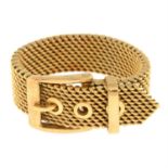 A mesh-link adjustable belt ring.