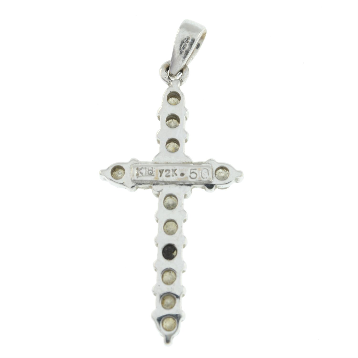 An 18ct gold diamond cross pendant. - Image 2 of 2