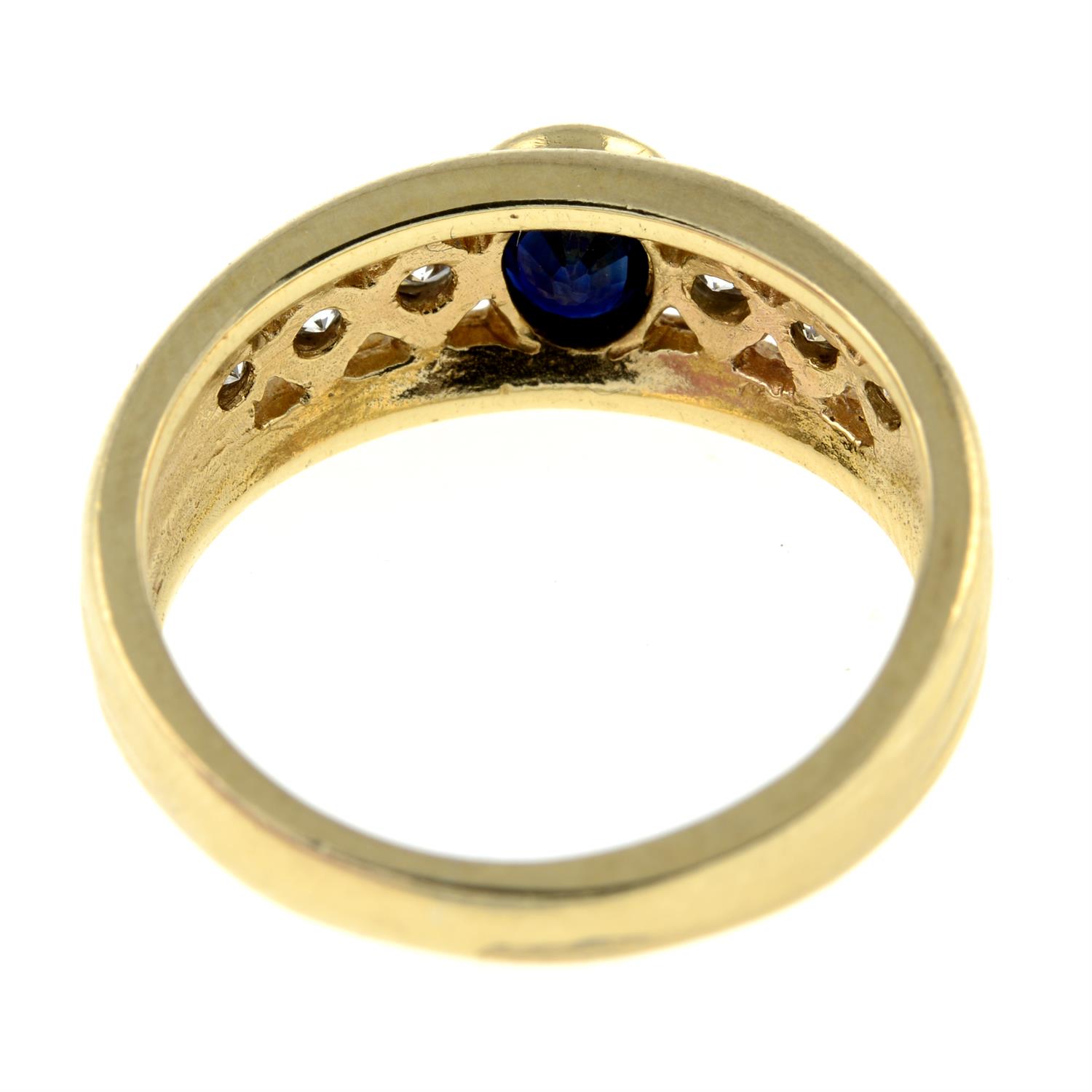 A sapphire and diamond dress ring. - Image 2 of 2