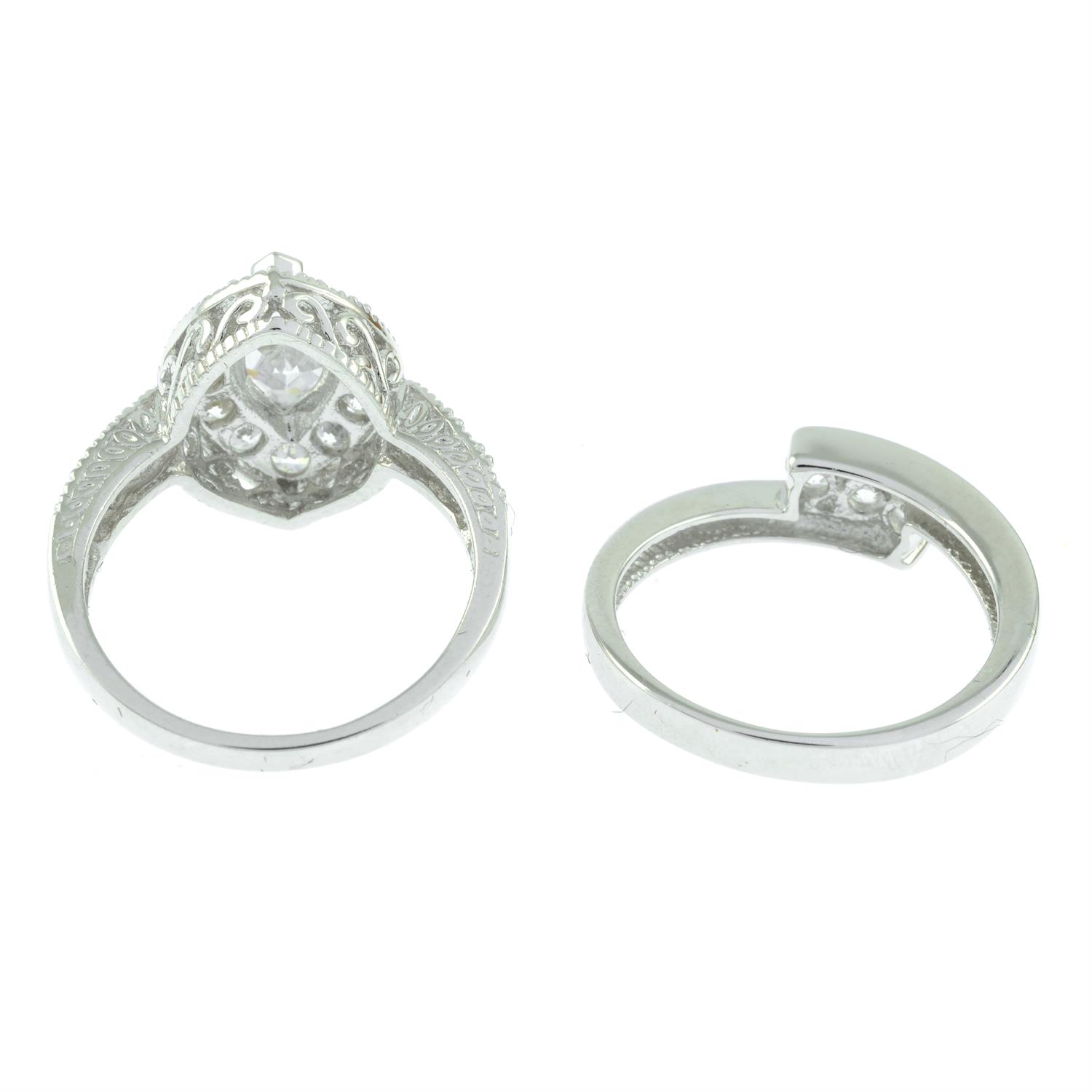 Two cubic zirconia rings. - Image 2 of 2