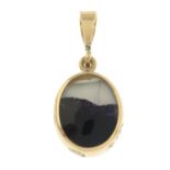 A 9ct gold Blue John pendant.