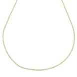 An imitation pearl single-strand necklace.