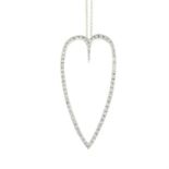 A diamond heart pendant, with trace-link chain.