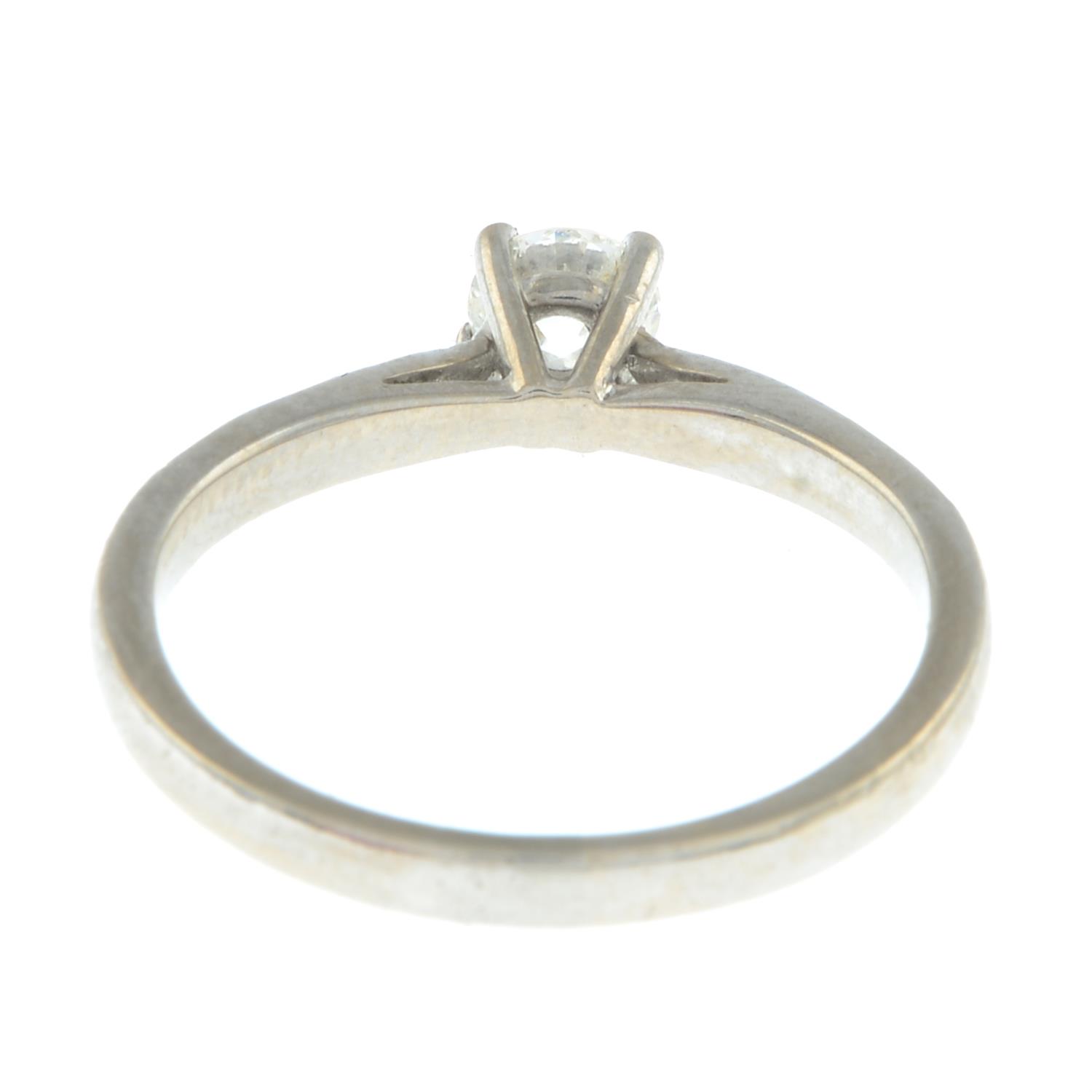 An 18ct gold diamond single-stone ring, with diamond line shoulders. - Image 2 of 2