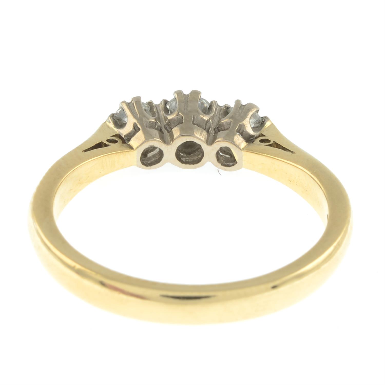 An 18ct gold brilliant-cut diamond three-stone ring. - Image 2 of 2