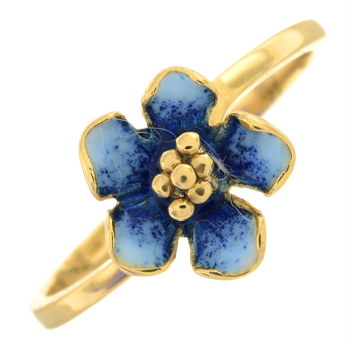 Enamel floral ring