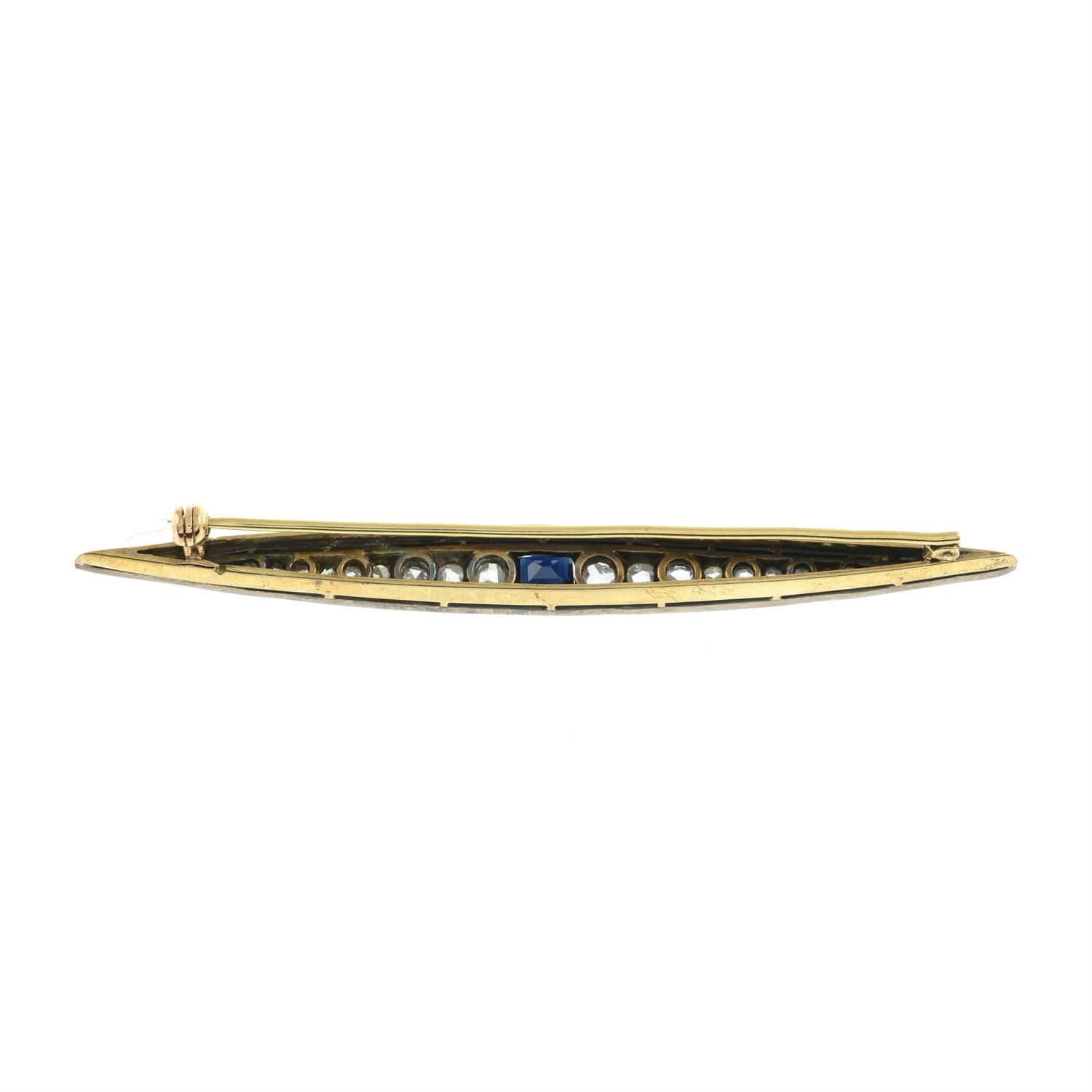 Early 20th century sapphire & diamond brooch - Image 2 of 2