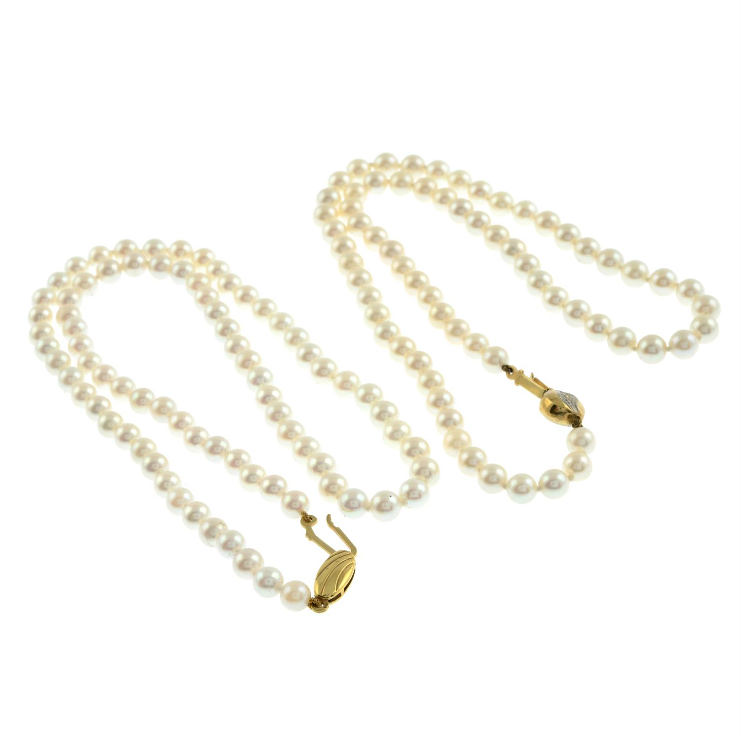 Two cultured pearl necklaces - Image 3 of 3