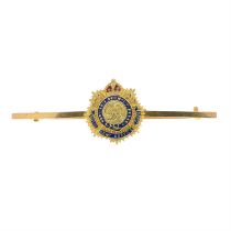 Enamel Royal Army Service Corps bar brooch