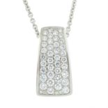 18ct gold pave-set diamond pendant.