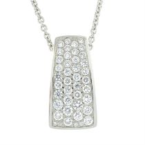 18ct gold pave-set diamond pendant.