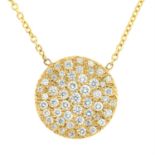 18ct gold pave-set diamond necklace.