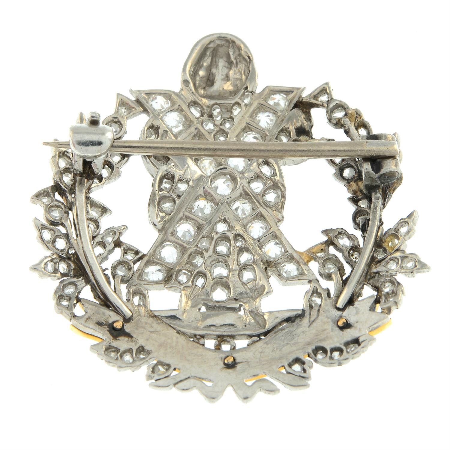 Diamond & enamel Cameron Highlanders Regiment brooch - Image 2 of 2