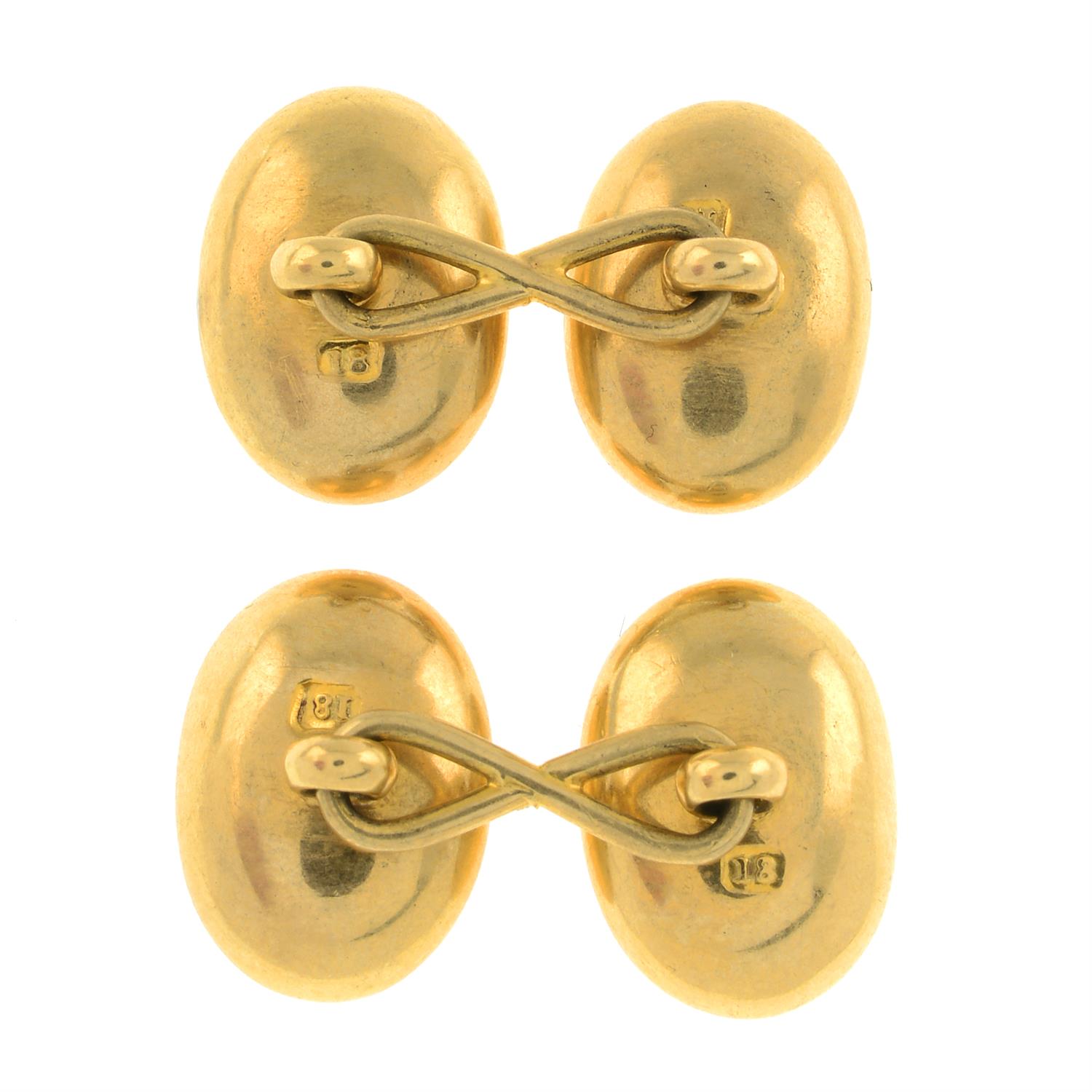 Pair of early 20th century18ct gold cufflinks - Image 2 of 2