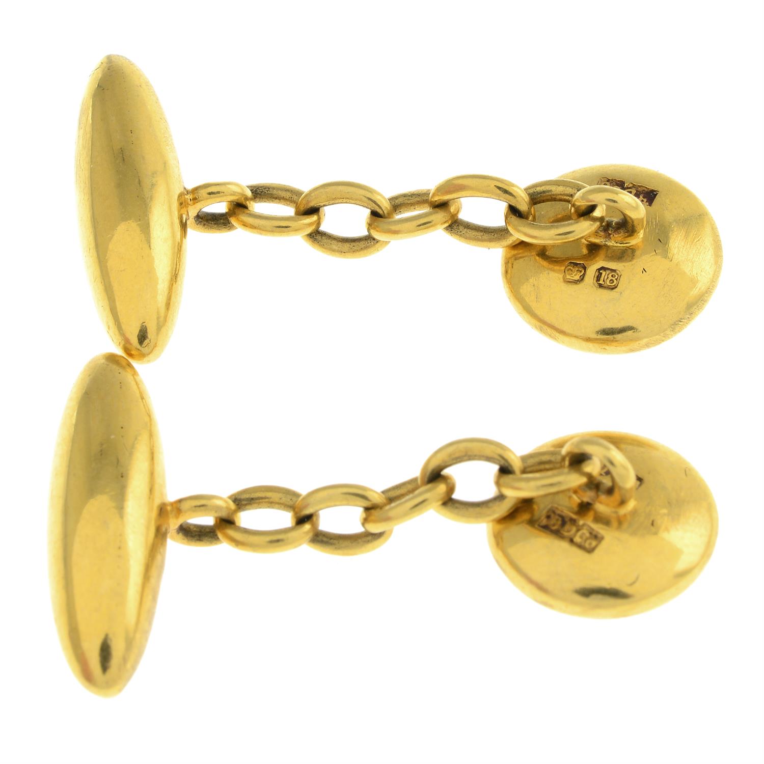 Pair of late Victorian 18ct gold cufflinks - Image 2 of 2