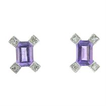 Amethyst & diamond earrings