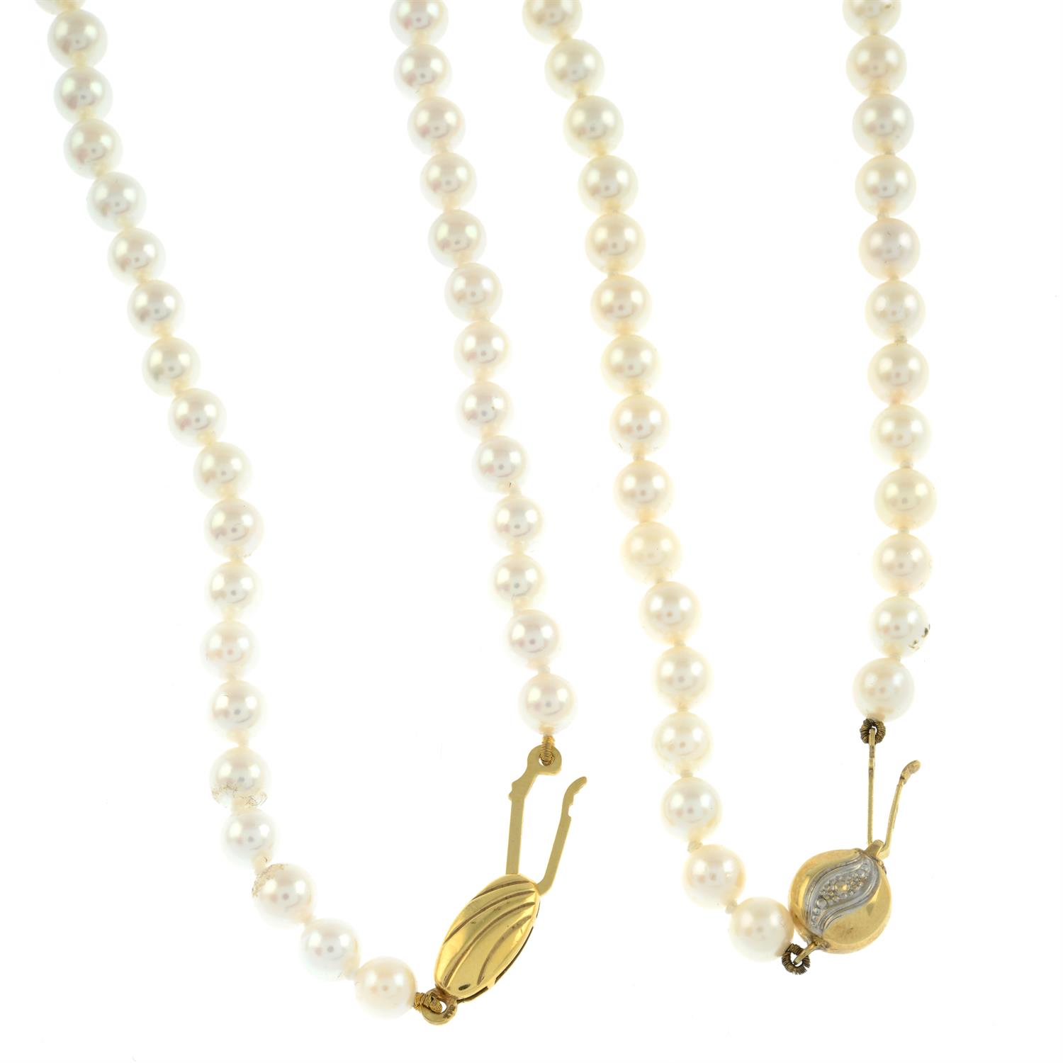 Two cultured pearl necklaces - Image 2 of 3