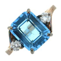 Topaz & diamond ring.