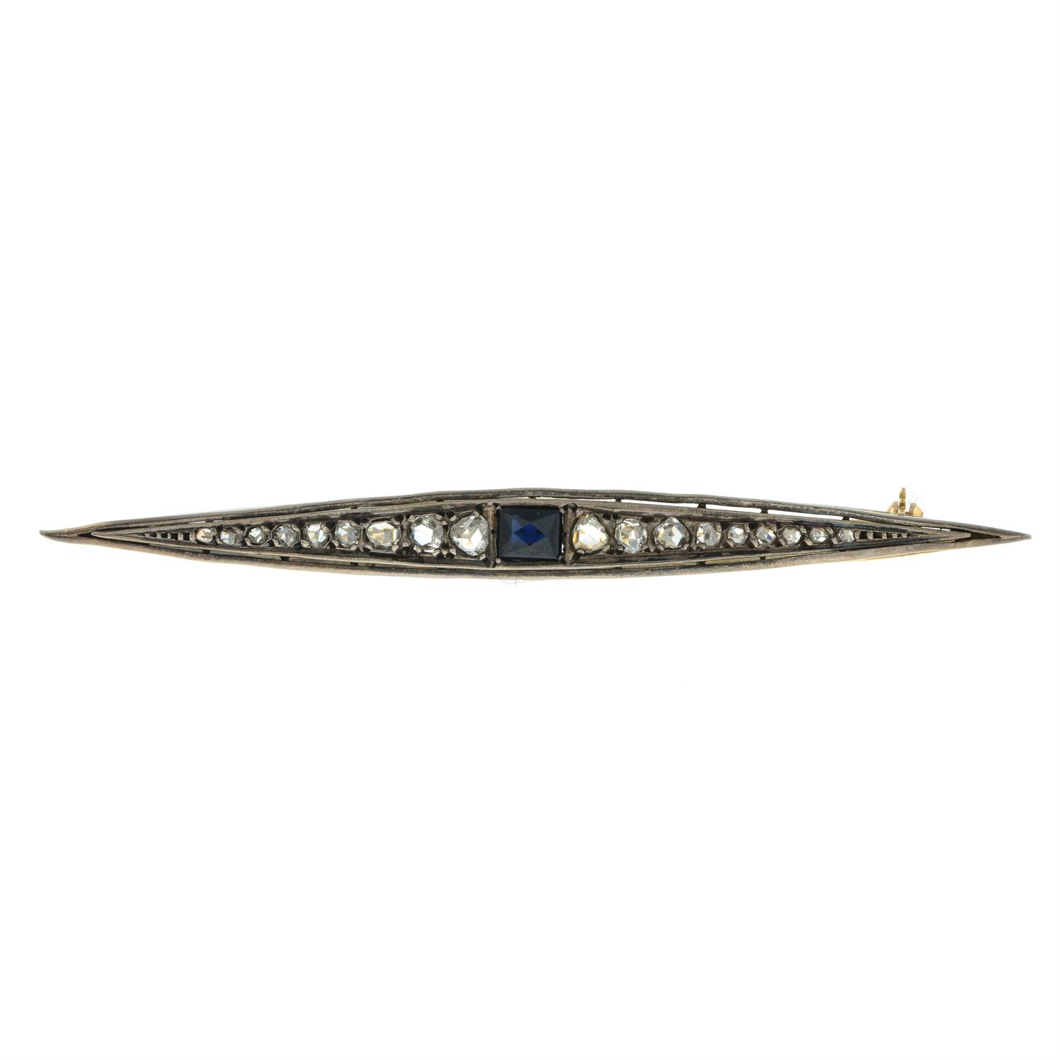 Early 20th century sapphire & diamond brooch