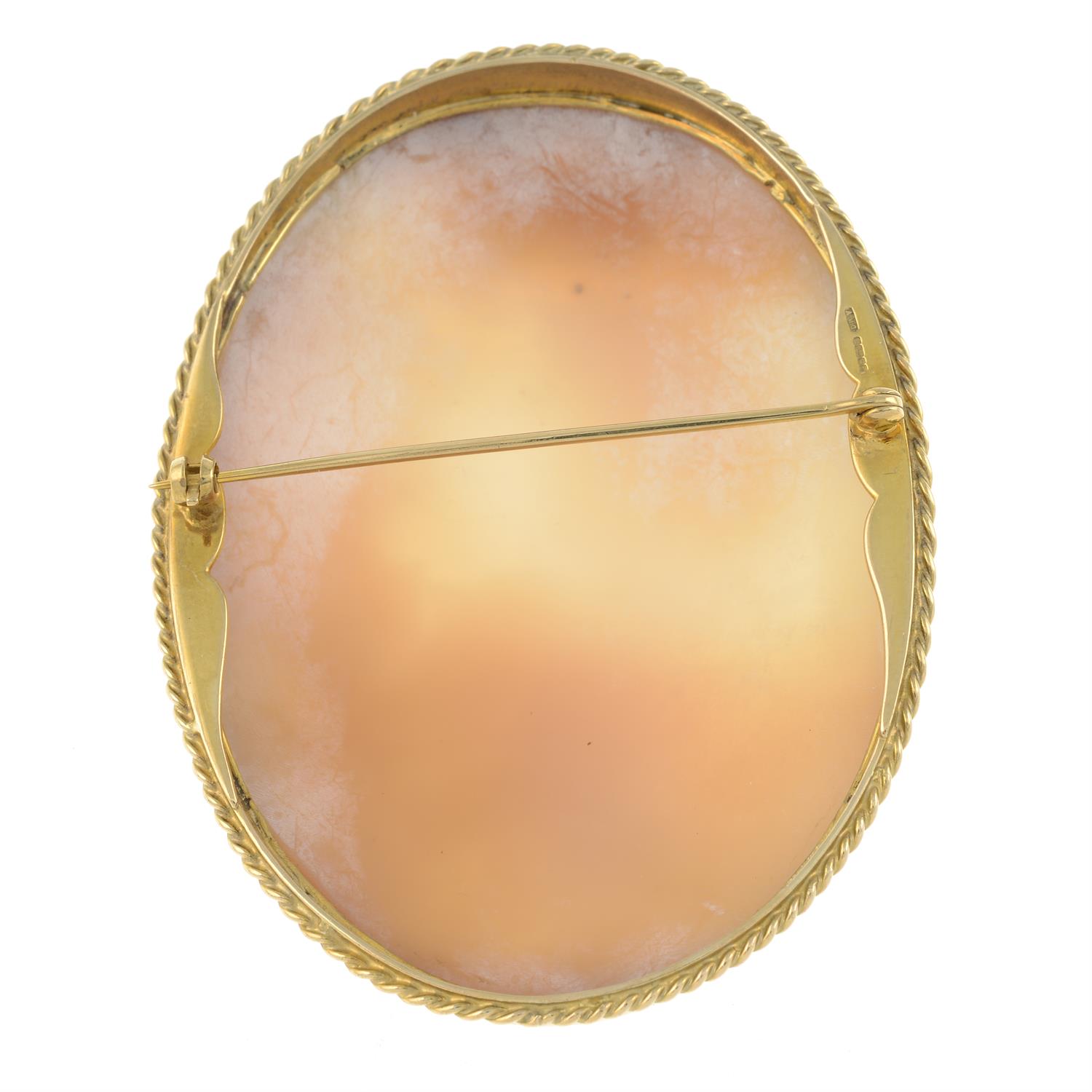 9ct gold shell cameo brooch - Image 2 of 2