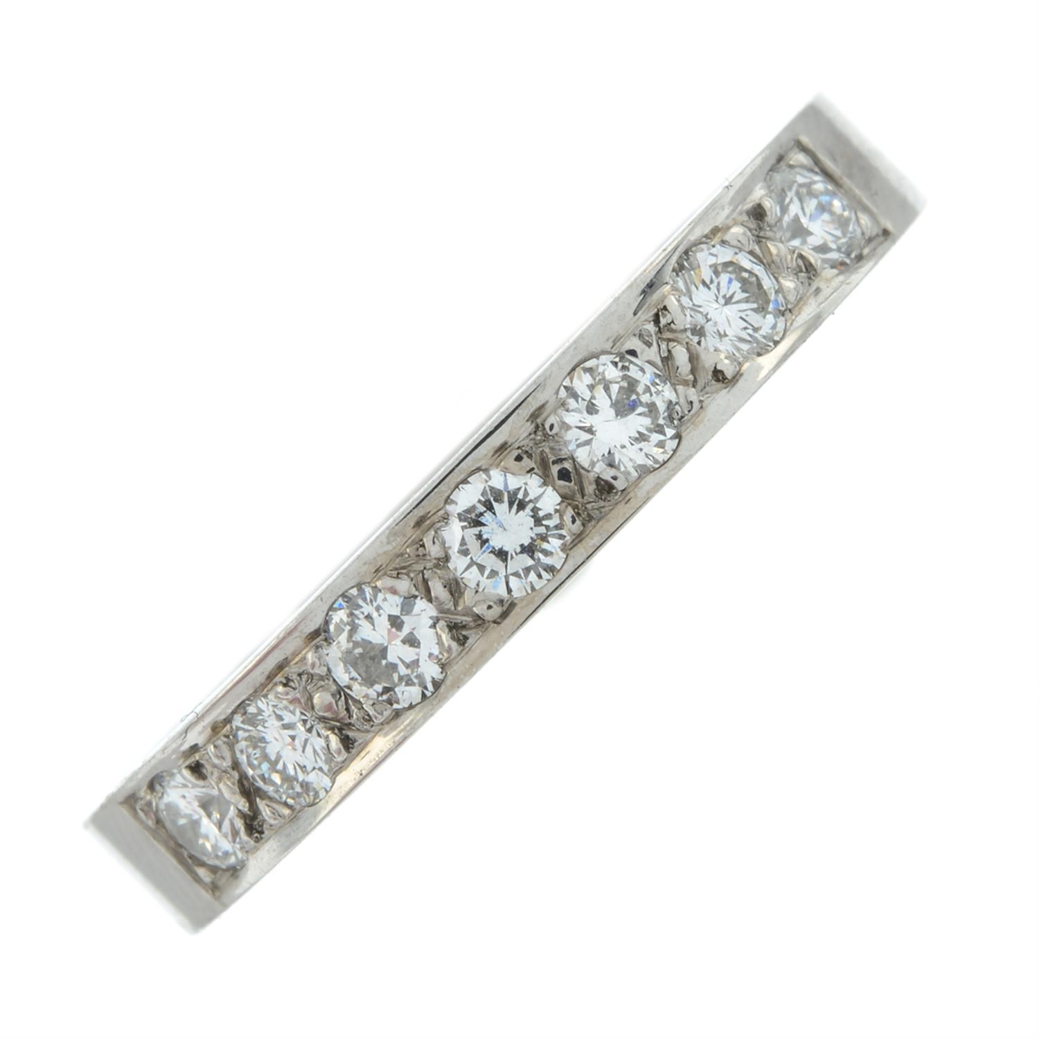 18ct gold diamond half eternity ring.