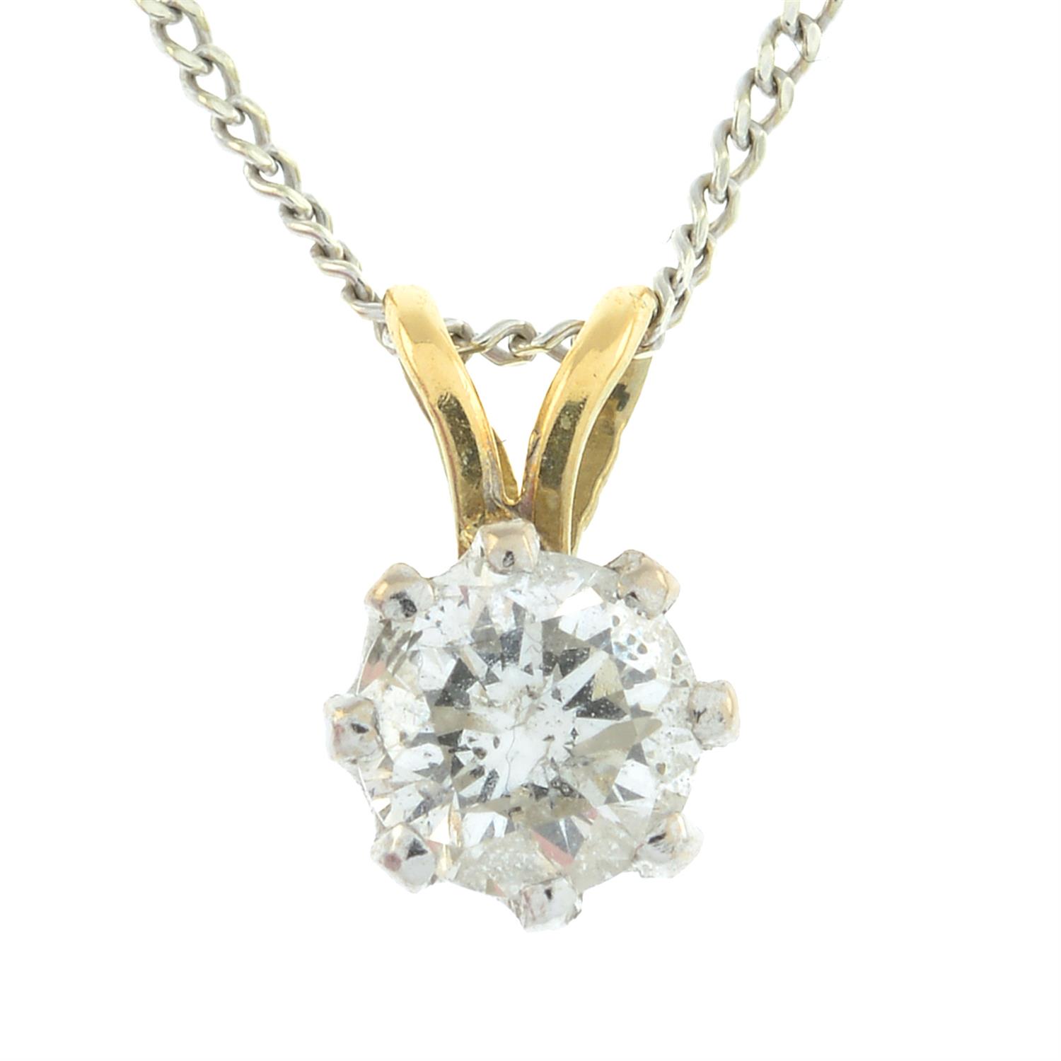 18ct gold diamond pendant & 9ct gold chain