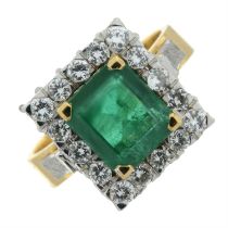 Emerald & diamond ring.